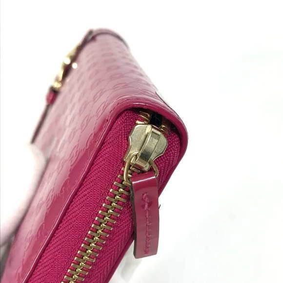 AUTHENTIC GUCCI Abbey GG pattern Guccissima Wallet Long Wallet enamel pink - Picture 9 of 15